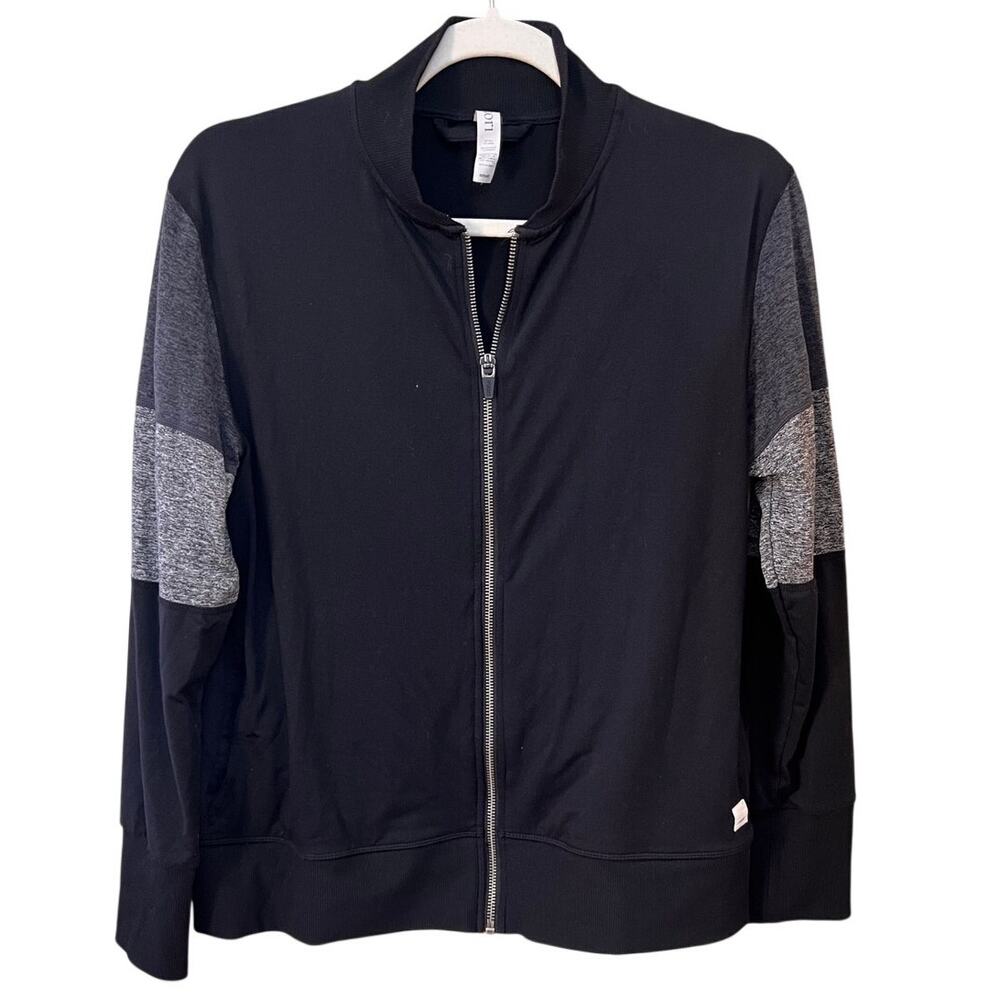 Vuori Halo Black Grey Colorblock Zippered Jacket Size Small